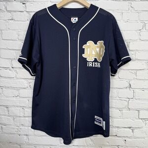 Vintage Notre Dame Fighting Irish Majestic Baseball Jersey‎ L Sewn Made In USA